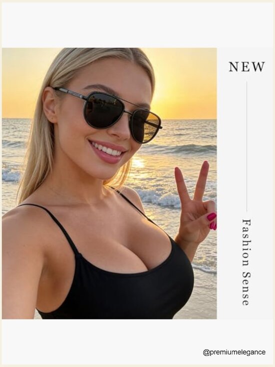 Polarized Aviator Sunglasses UV Protection Tangle Free Vintage Shades Unisex